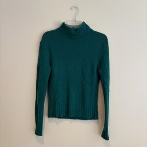 J. Crew Deep Teal Alpaca Blend Mock Neck Sweater